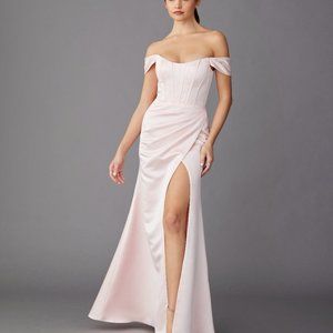 Lazaro Kayla Bridesmaid Gown in Candlelight